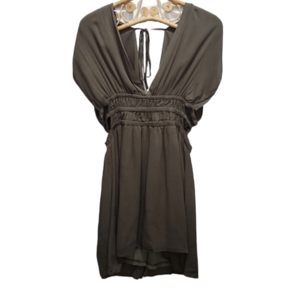 FashionNova Marilyn mini dress olive green side cutouts size XL